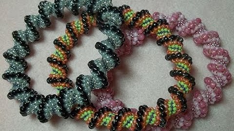 Spiral Peyote Stitch Bangle Bracelet