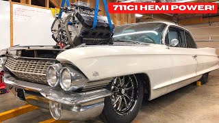 WILL THE 711CI TWINTURBO HEMI FIT INTO MY 1961 CADILLAC COUPE DEVILLE?