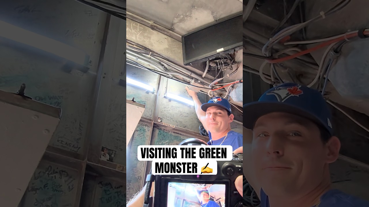 CJ Van Eyk & Adam Macko Visit the Green Monster 👓✍️ #MLB #BlueJays #Toronto