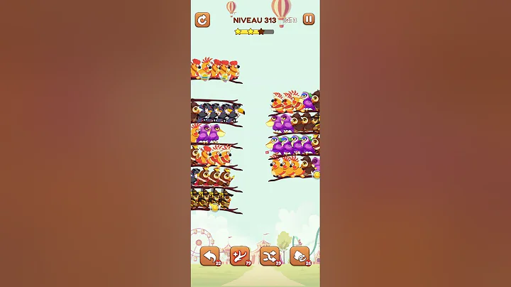 bird sort 2 color puzzle solution niveau 313 #games #gaming #puzzle #puzzlegame #androidgames