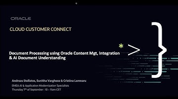 Document Processing with Oracle Content Management, Integration Cloud & AI Document Understanding