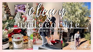 NEW YEAR ✨ CLEAN &amp; UNDECORATE WITH ME | TAKING DOWN CHRISTMAS DECOR &amp; OUTSIDE LIGHTS