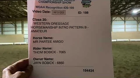 Thom Bobick WDAA Horsemanship Pattern B