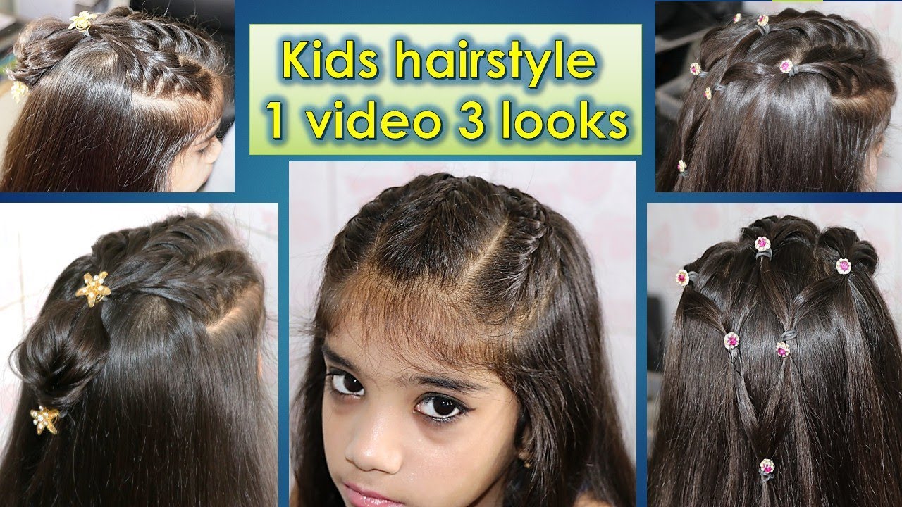 Baby Hair Style Day To Day Kids Hairstyle Easy Step By Step Diy 1 Video 3 Looks