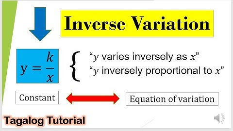 [Tagalog] Illustration of Inverse Variation, Constant and Equation of Variation #Mathematics9
