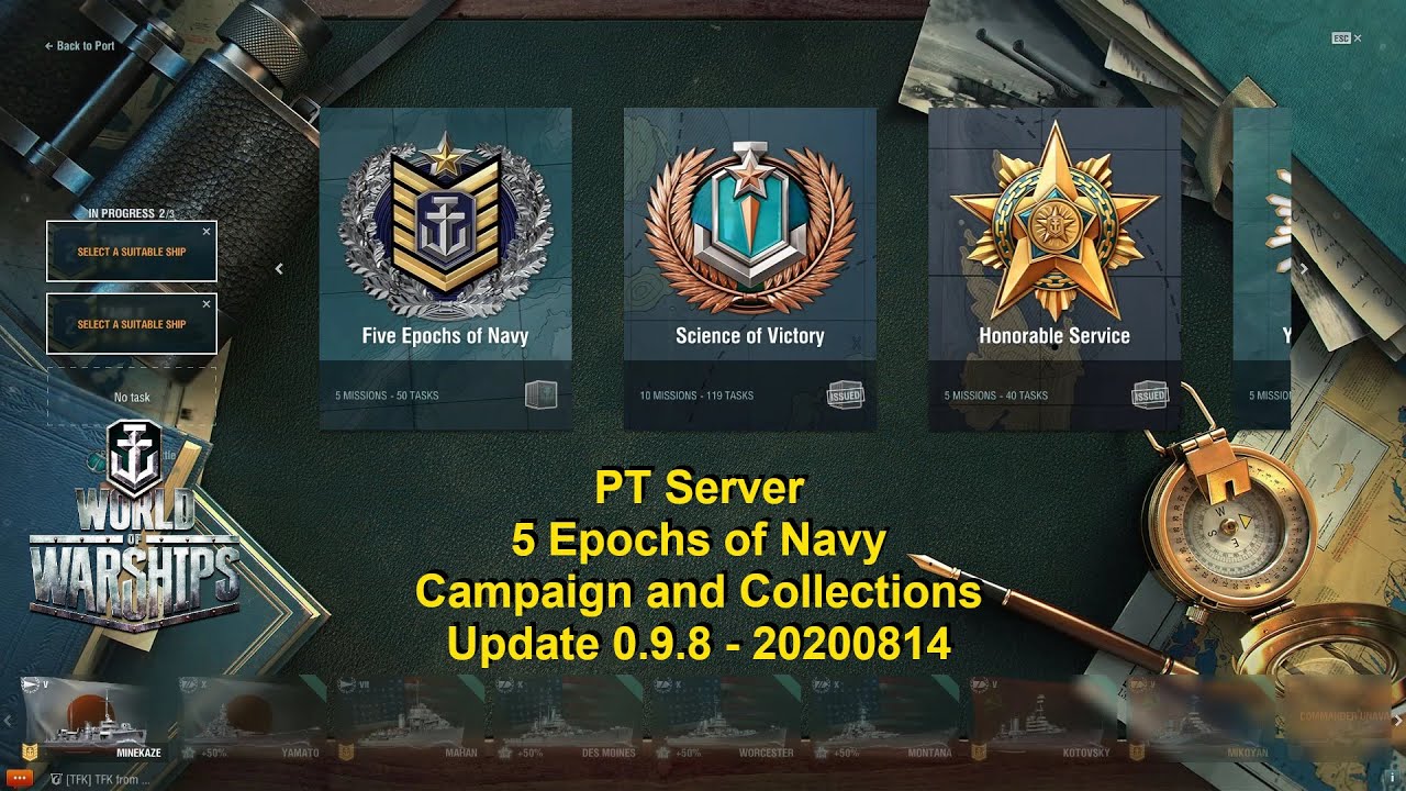 World of Warships PT Server 5 Epochs of the Navy Campaign and Collections YouTube World of Warships PT Server 5 Epochs of the Navy Campaign and Collections YouTube