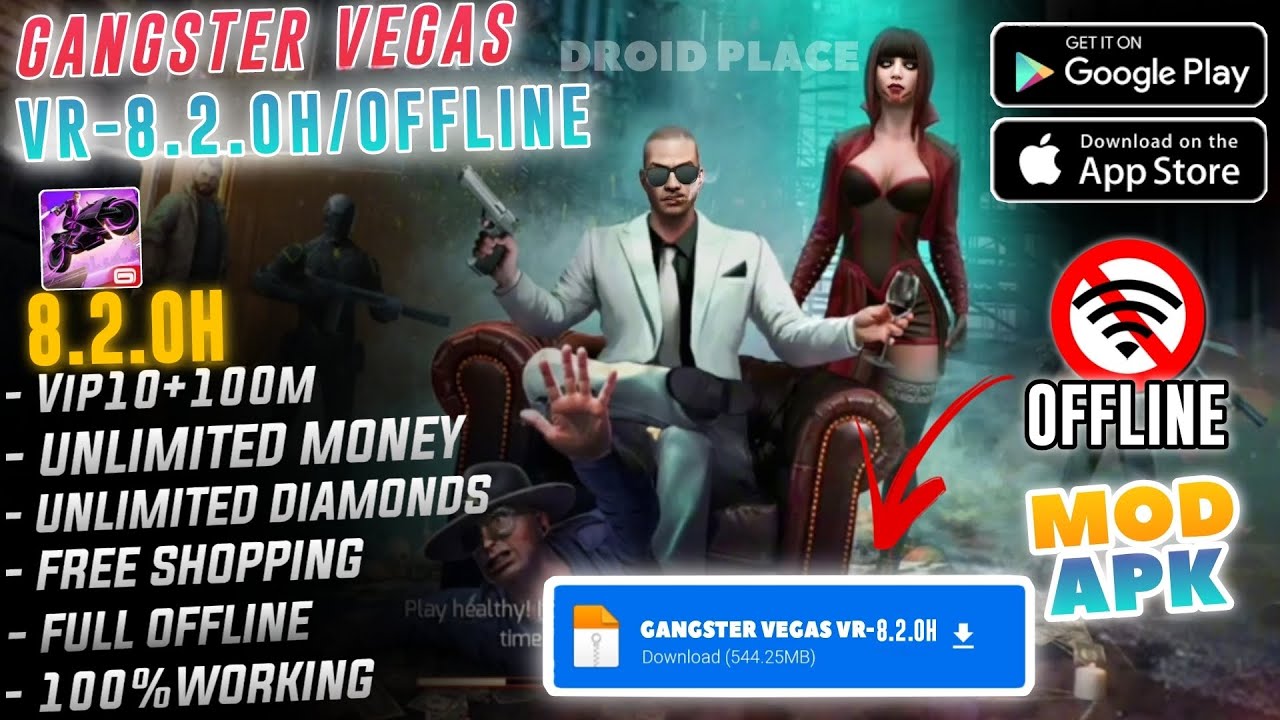 Gangstar Vegas Mod Apk 8.2.0h Unlimited Money, Diamonds, VIP 10