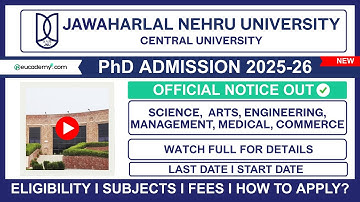 JNU PhD Admission 2025-26 (Phase-II) Notification | Eligibility, Dates, Seats, & How to Apply?