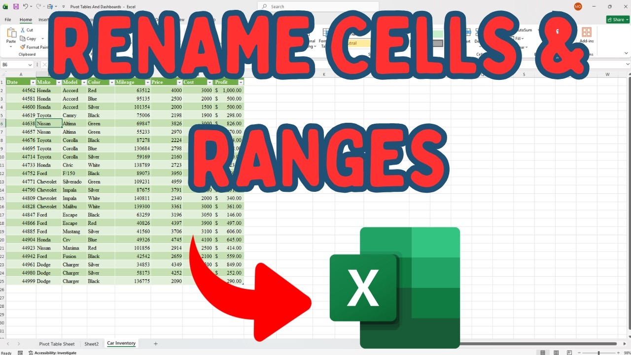 How to Rename Cells and Ranges in Microsoft Excel - YouTube