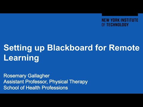Setting up Blackboard for remote learning – Rosemary Gallagher