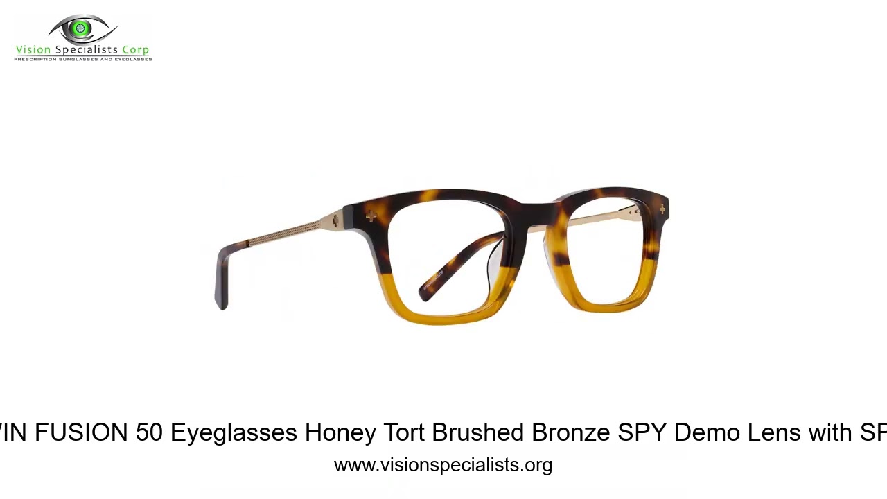 Spy HARDWIN FUSION 50 Eyeglasses Honey Tort Brushed Bronze SPY Demo Lens with SPY Lens Print