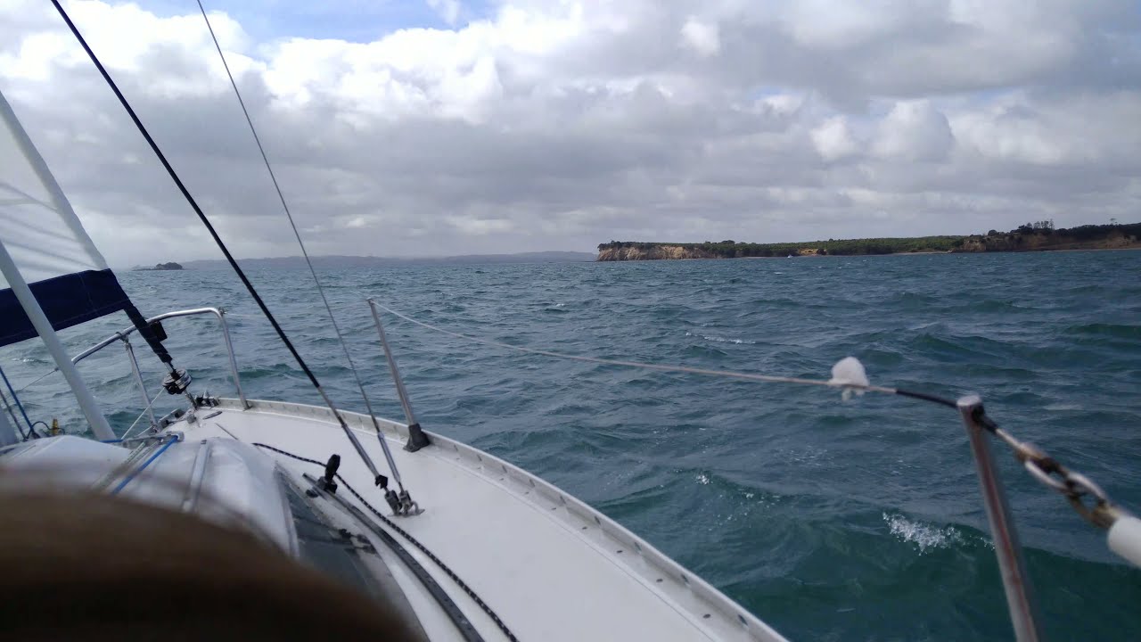 Beating to windward, wind gusting over 30 knots