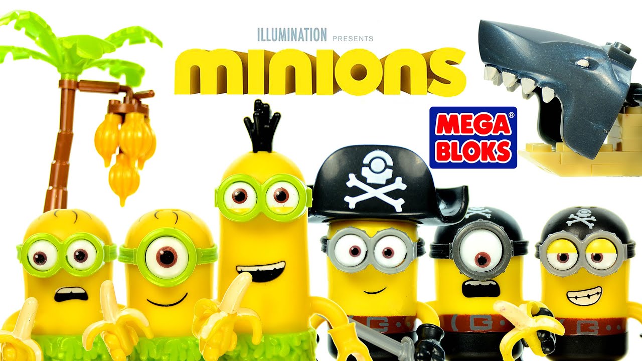 Mega Bloks Minions Movie Banana Island (Isla de Bananas) & Shark Bait (Anzuelo para Tiburones)