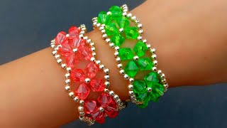 How To Make Bracelet//Crystal Bracelet// Useful & Easy