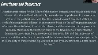 Jacques Maritain on Antimodern Democracy (From a Class with Caleb Owens, Public Segment 3