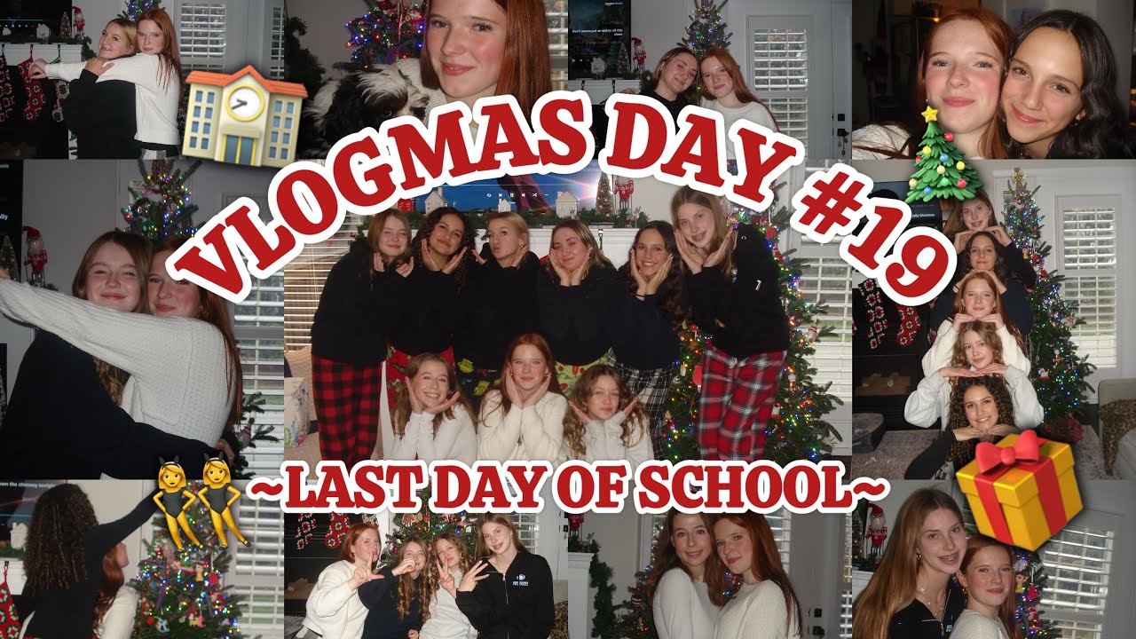 VLOGMAS DAY 19 🎄 | LAST DAY OF SCHOOL + CHRISTMAS PARTY 🤍 | Audrey_Marie💋💫