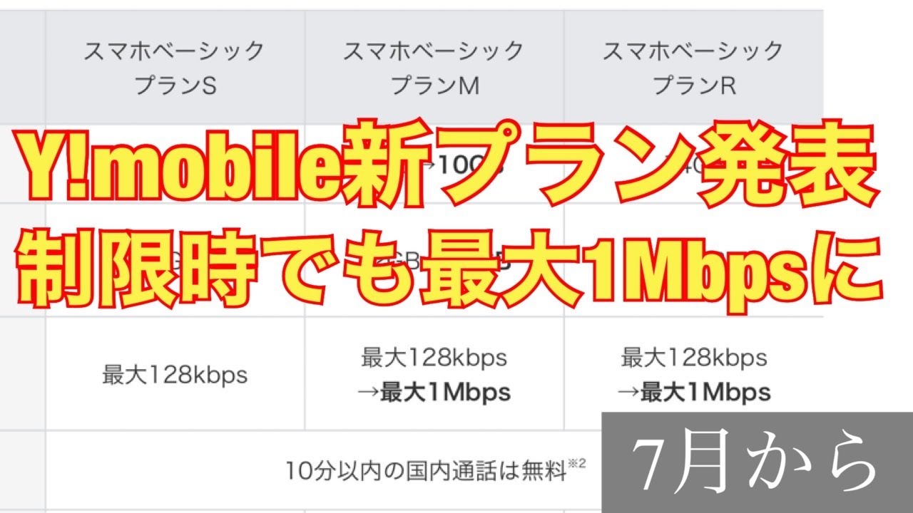 Y!mobile新プランで制限時でも速度は1Mbpsへ、6/5のアウトレットセールはP30lite5400円 - YouTube