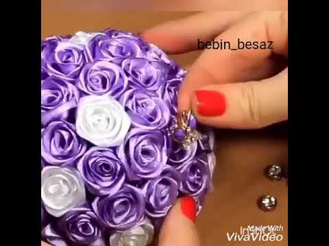 طريقه عمل ماسكه عروس من شريط ستان روعه