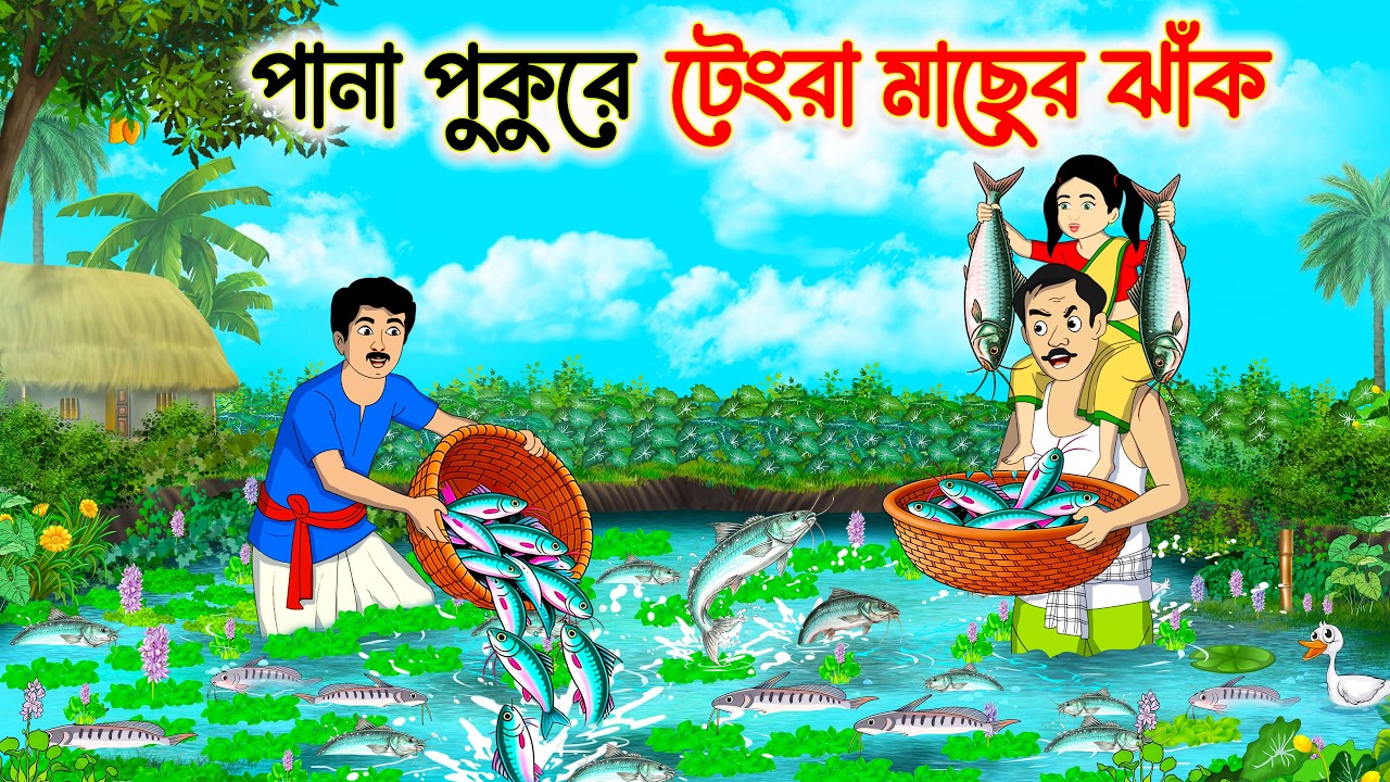 পানা পুকুরে টেংরা মাছের ঝাঁক | Bengali Fairy Tales Cartoon | Rupkothar Bangla Golpo | Thakumar Jhuli