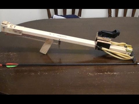 How To Make A Slingshot Crossbow, speargun arrow shooter 70 pounds draw  weight 