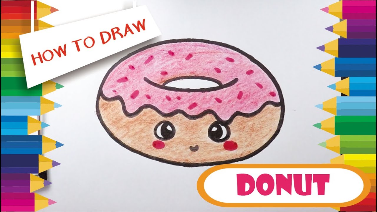 EASY DRAWING !! || How to Draw a donut ( step by step ) - YouTube