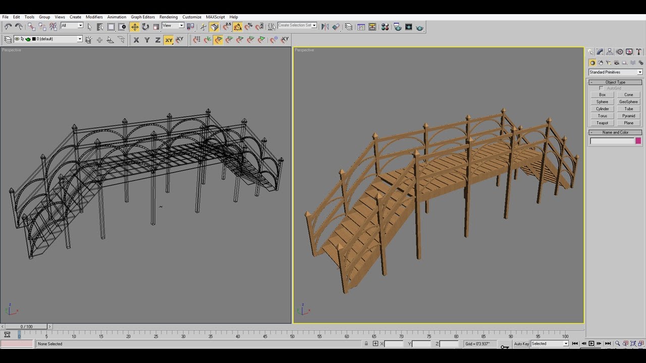 How To Modeling And Texturing A Wooden Bridge Type 3 In 3ds max - YouTube