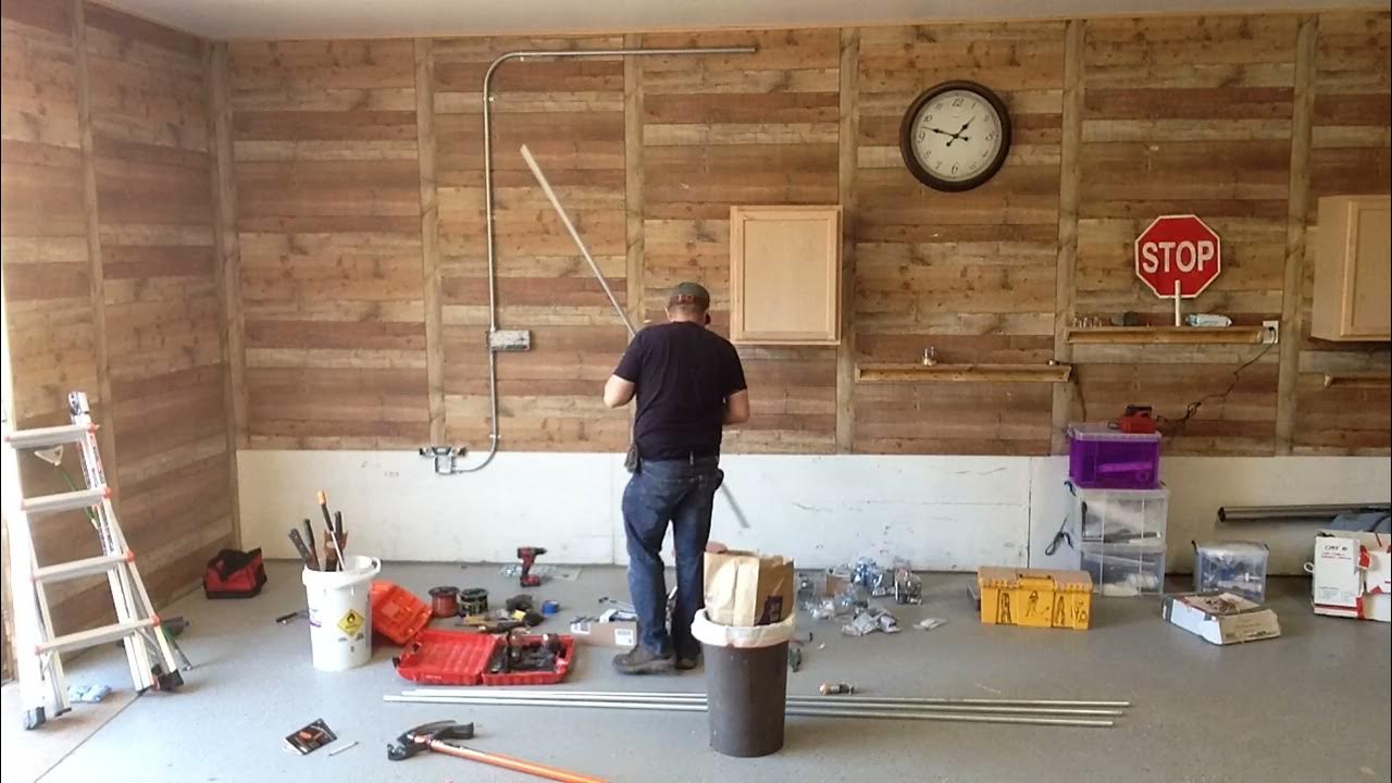 EMT Conduit Installation for Outlets and Switches on Garage Wall - More