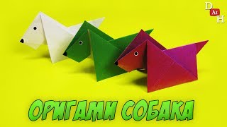 Оригами СОБАКА из бумаги / ОРИГАМИ животные
