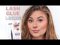 EASIEST WAY TO APPLY FALSE LASHES!!! |  KISS LASH GLUE LINER REVIEW