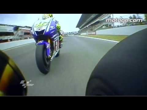 Highlights of the battle between Fiat Yamaha team mates Valentino Rossi and Jorge Lorenzo at the 2009 Catalunya Grand Prix, which saw Rossi take his 99th career win.