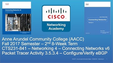 AACC - CTS231 - Connecting Networks v6 - Fall 2017 - Configuring eBGP 3.5.3.4 - Week #3