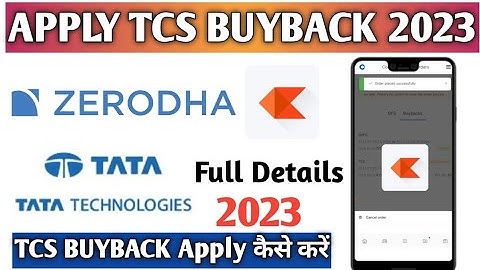 How to Apply for TCS Buyback in Zerodha|Zerodha me buyback kaise apply kare 2023#TCSbuyback #Stocks