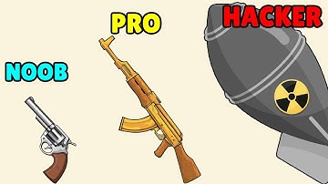 NOOB vs PRO vs HACKER in Guns and Bullets
