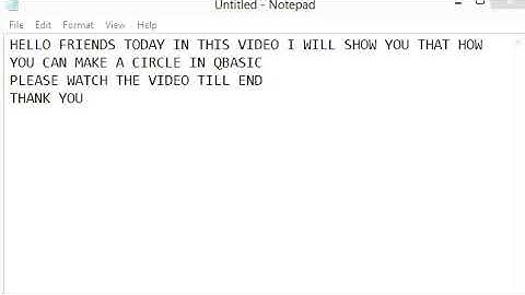 HOW TO MAKE A CIRCLE IN QBASIC