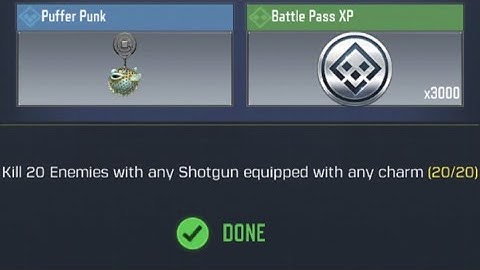Call Of Duty Mobile Kill 20 Enemies with any Shotgun equipped with any charm Task Complete