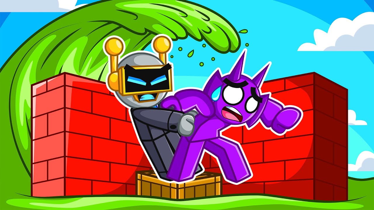 CONSTRUYE para SOBREVIVIR al TSUNAMI de ACIDO en ROBLOX! (sprunki)