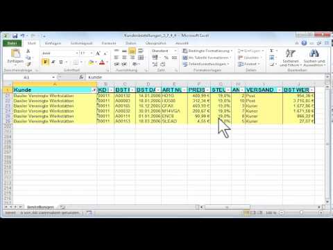 Excel-Filter entfernen