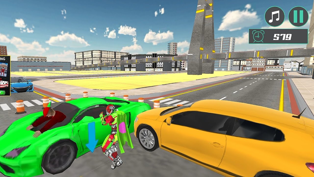 Flying Robot Hero - Flying Superhero Robot Rescue - Android Gameplay