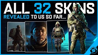 All 32 SKINS revealed so far in Battlefield 2042!