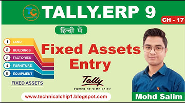 Fixed Assets Entry in tally erp9, Tally GST Full Tutorial in Hindi, Fixed Assets ki Entry kaise kare