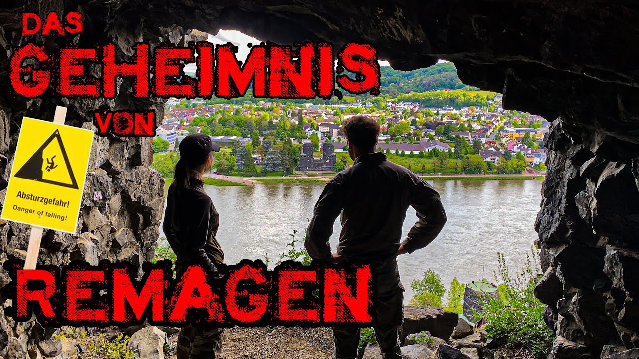Das Geheimnis von Remagen. Stollen hoch über der Brücke von Remagen in der Steilwand.