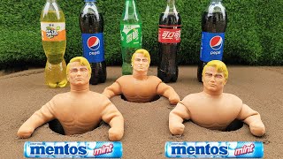 Coca Cola, Different Fanta, Pepsi,Sprite and Superheroes Armstrong vs Mentos in Big Underground