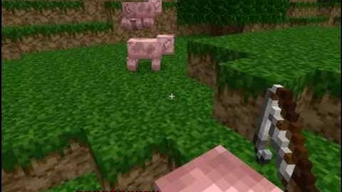 Minecraft: Riding fishing rod-powered flying pigs