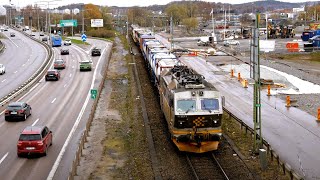 Godståg på Hamnbanan i Göteborg  Plus Resterna av Gamla Banan