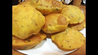 جربوا خبز البطاطا الهندي المنفوخ بدون خمائر واقتصادي يقدم بكل اوقات الطعام Aloo poori potato