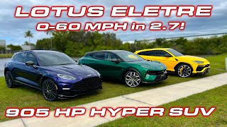 905 HP Lotus Eletre Hyper SUV Review and Performance Testing 060 MPH in 2.7