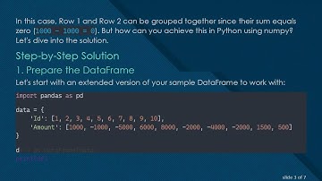 Extracting DataFrame Rows with Zero Sum in Python Using numpy