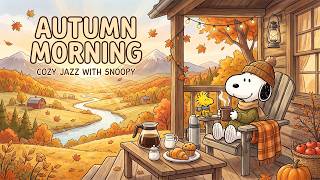Morning Among the Falling Leaves with Snoopy 🍁☕ | Relaxing Jazz Beats