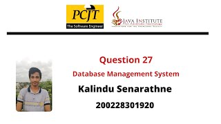 Data Base Task 27 | Use COUNT  Function , INNER JOIN| 1st Year | Java Institute | Kalindu Senarathne