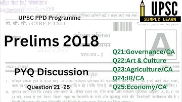 Prelims 2018 PYQ discussion | Question 21-25 | #upscprelims #upsc2023 #pyqdiscussion #pyq #upsc #ias